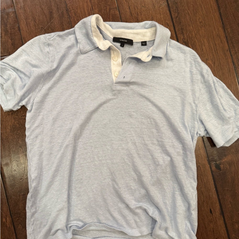 Vince men’s linen polo men’s size small